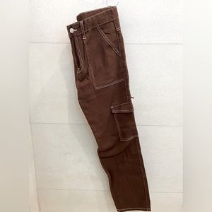 Shein Brown Loose Fit Faux Cargo Pants